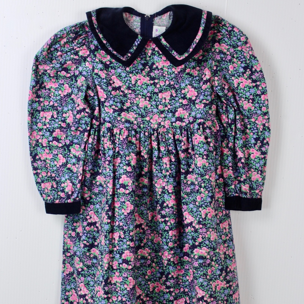 SIMI Girls Dress 5 Navy Blue Pinwale Corduroy